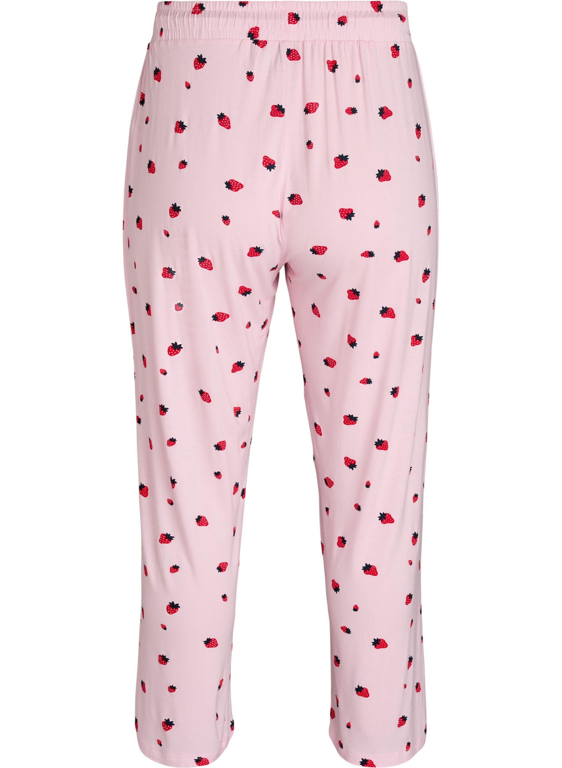 ZizzifashionPyjama trousers in soft jersey with high waist and fruit print, Rose, Packshot image number 1