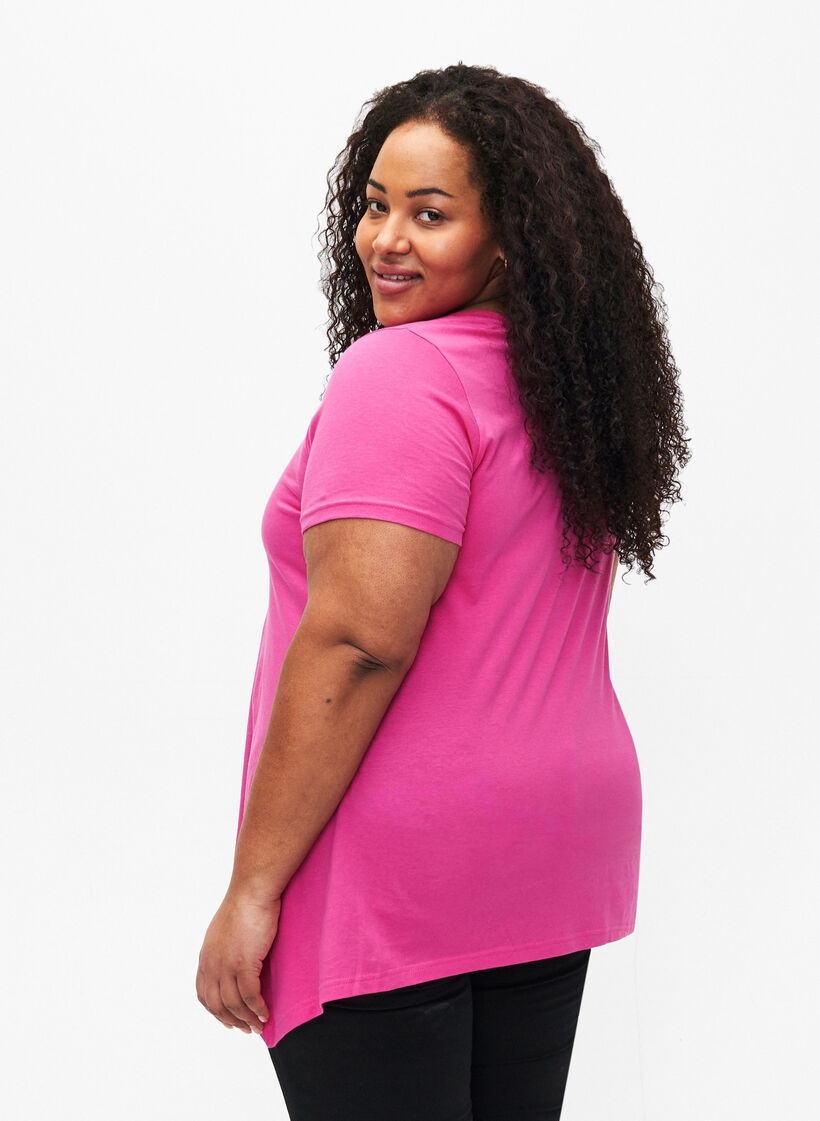 Cotton t-shirt with short sleeves, Raspberry S. Best, Model image number 1