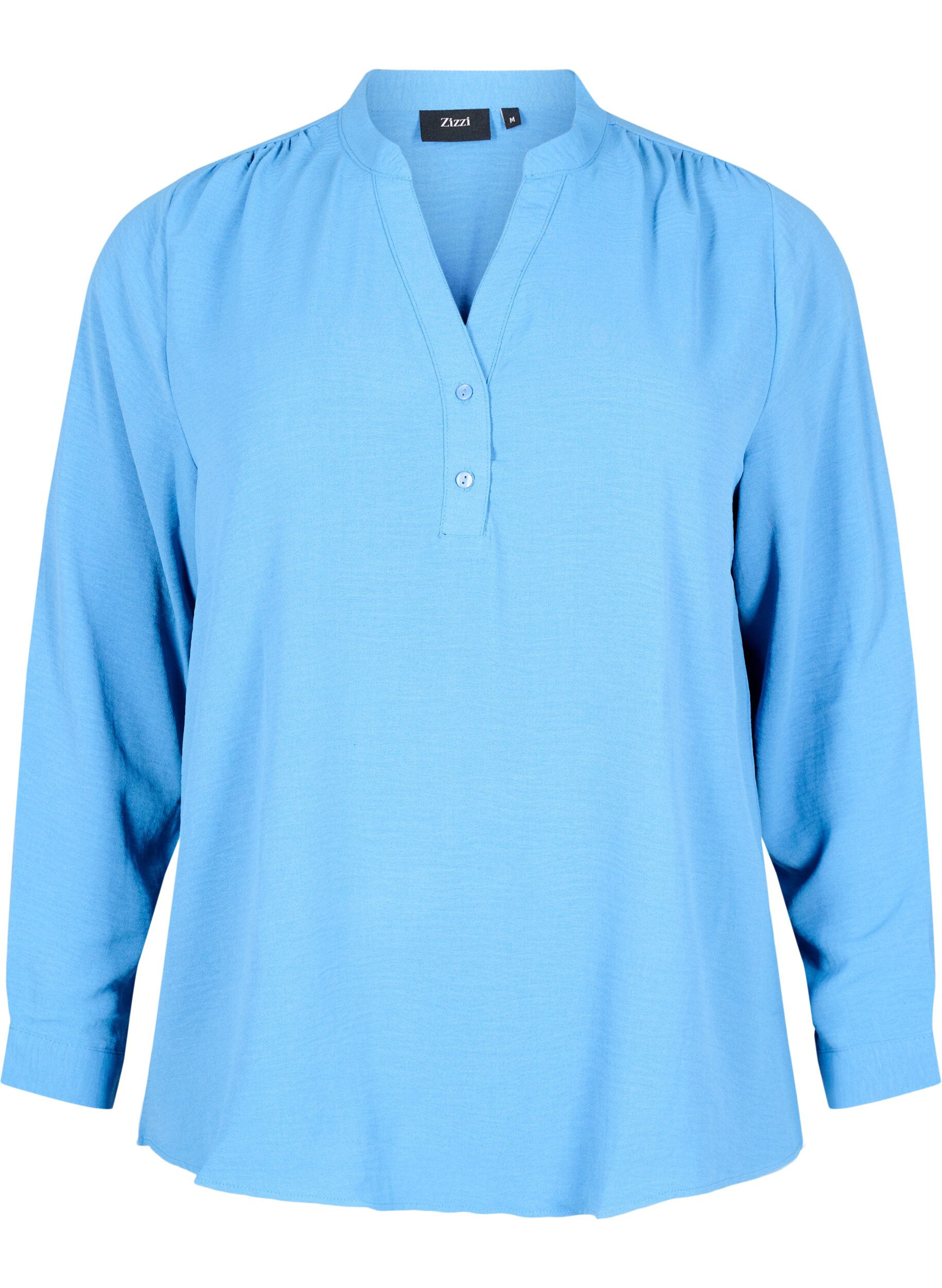 Zizzifashion Long-sleeved shirt blouse with V-neck, Riverside, Packshot image number 0