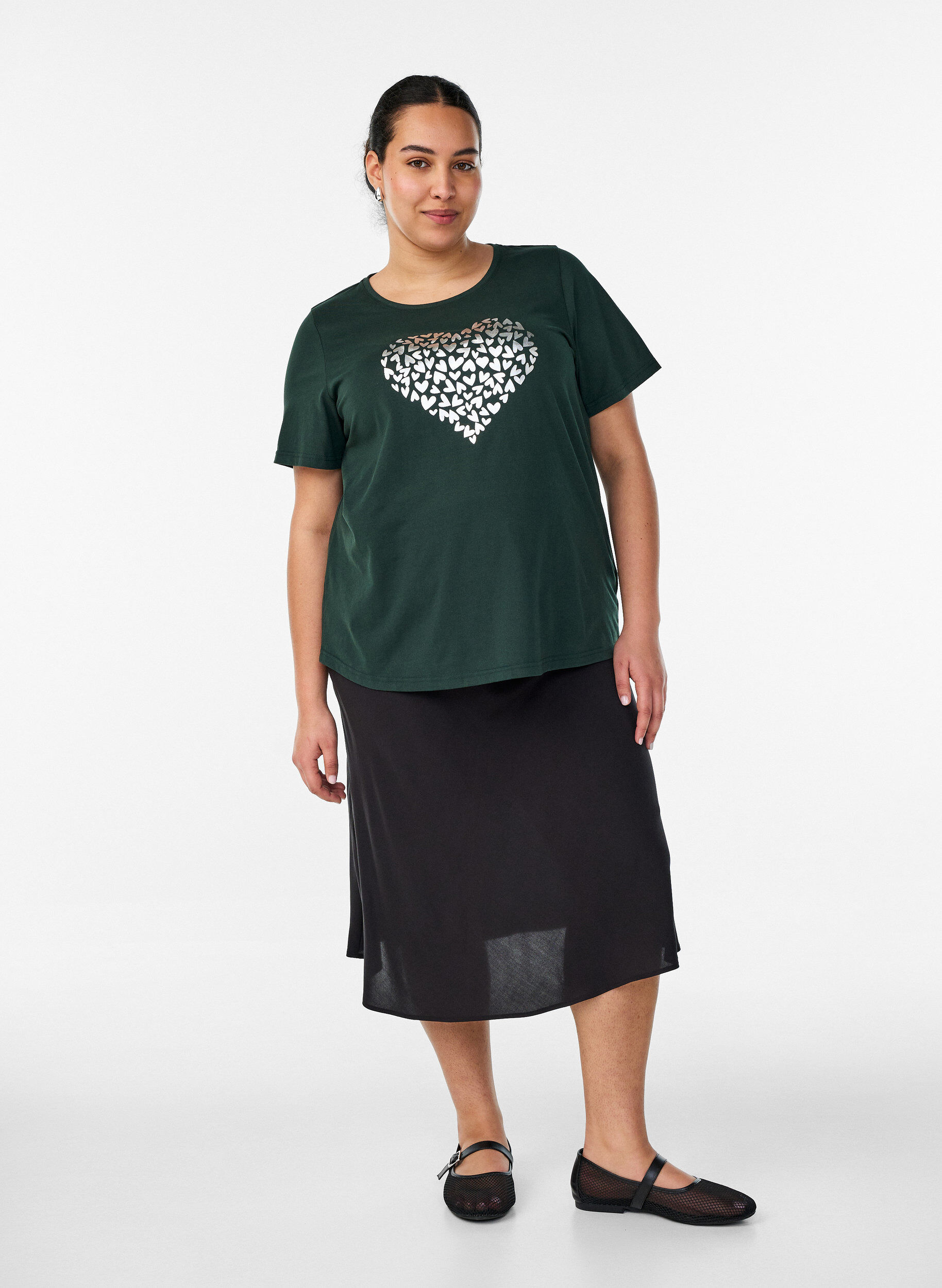 ZizzifashionT-shirt with motif, Green, Model image number 1