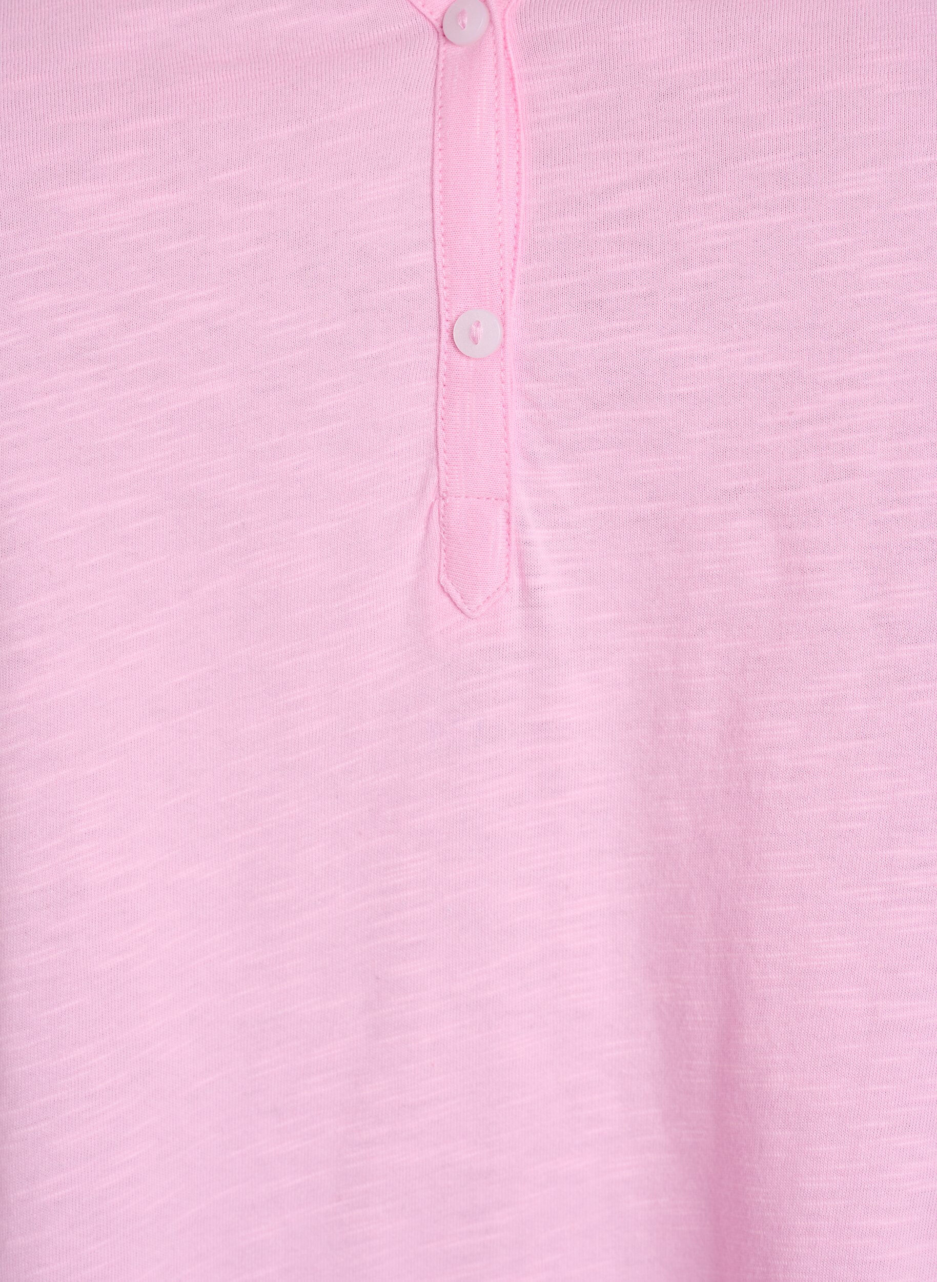 Zizzifashion T-shirt with button detail, Pink, Packshot image number 2