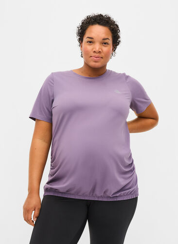 Maternity gym t-shirt, Purple Sage, Model image number 0