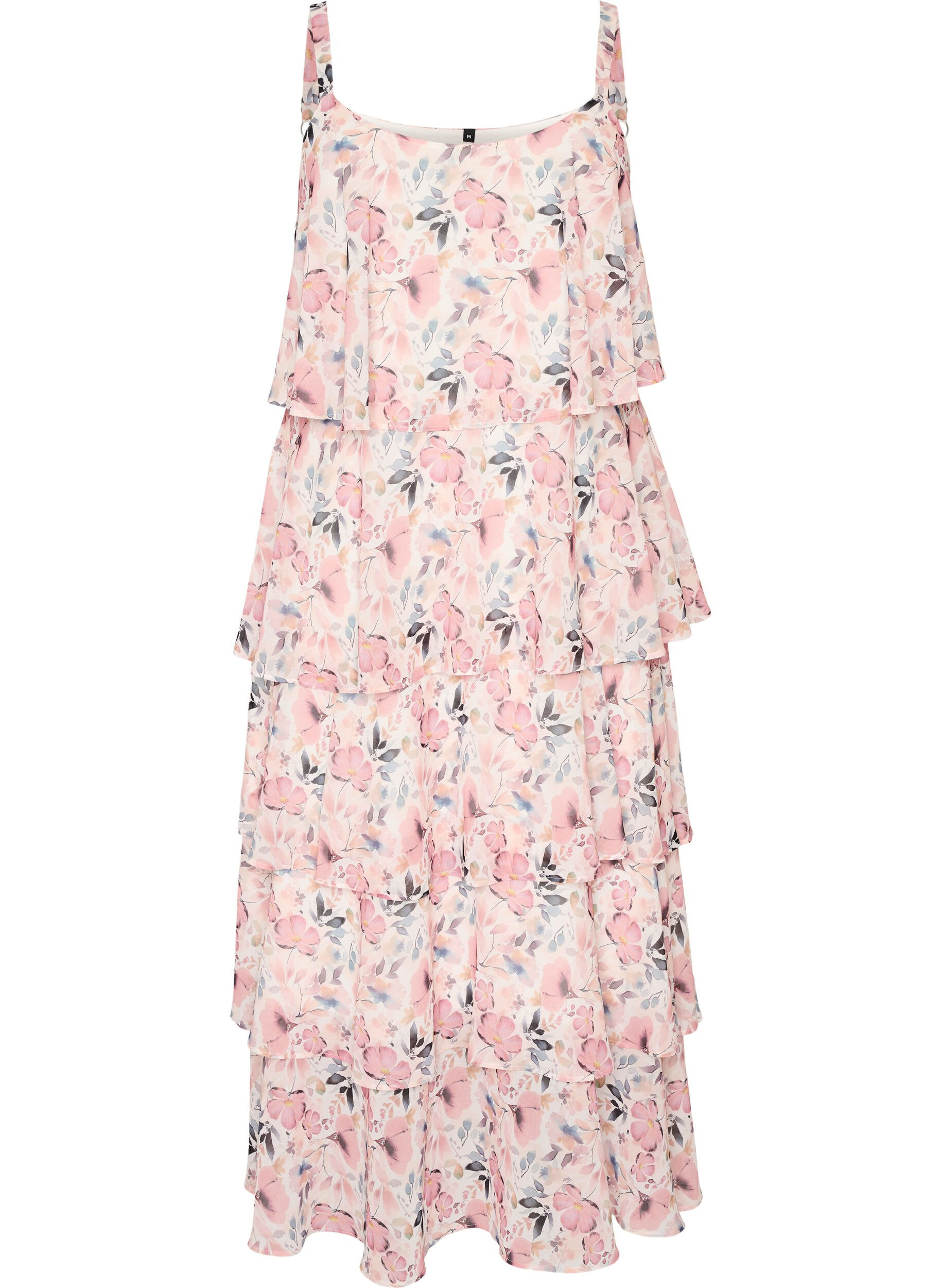 ZizzifashionMaxi dress with ruffle layers and detachable cape, White, Packshot image number 3