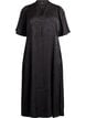 Midi jacquard dress with paisley pattern and wing sleeves, Black, Packshot image number 0