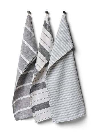 3-pack striped cotton tea towel