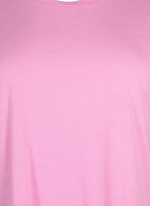 Short sleeve cotton blend T-shirt, Rosebloom, Packshot image number 2