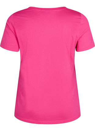 Cotton t-shirt with print detail, Beetroot Purple NEW, Packshot image number 1