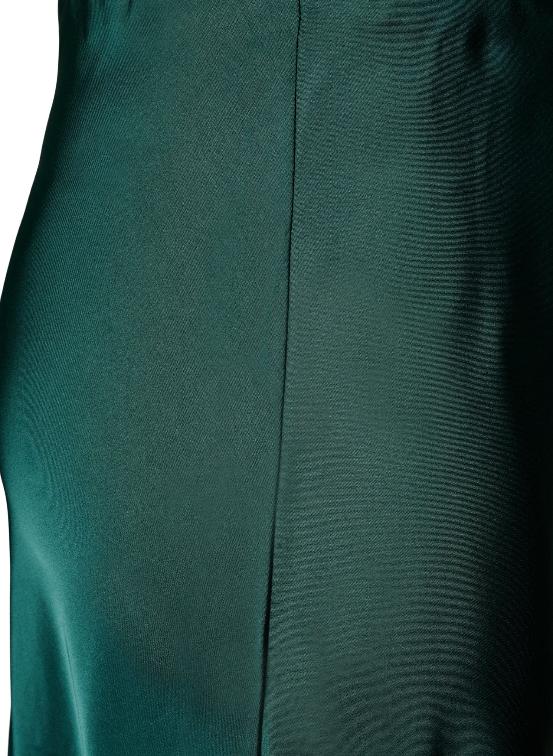 ZizzifashionSatin midi skirt, Green, Packshot image number 3