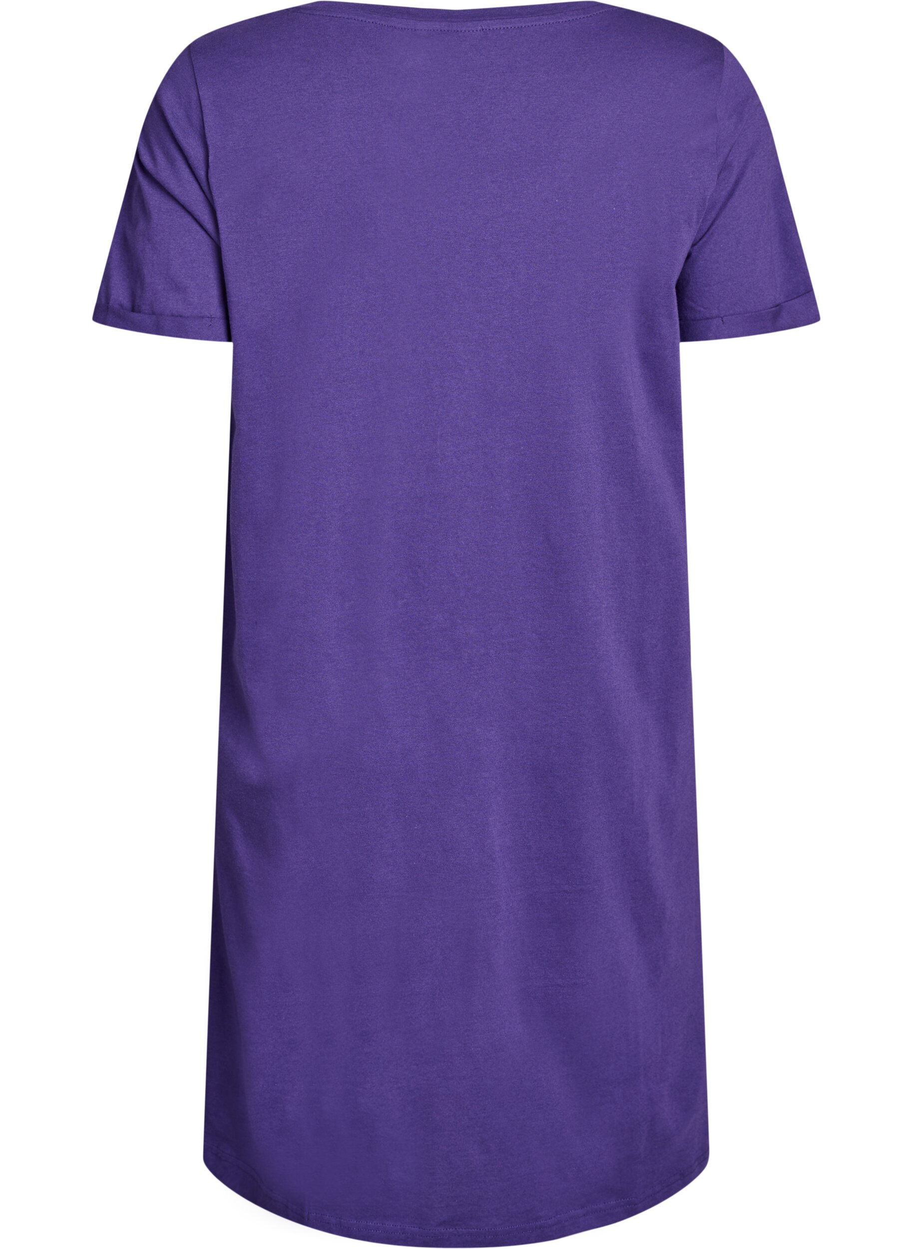 ZizzifashionShort-sleeved nightgown in organic cotton, Purple, Packshot image number 1