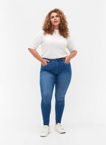 Super slim Amy jeans with high waist, Light blue, Model image number 0
