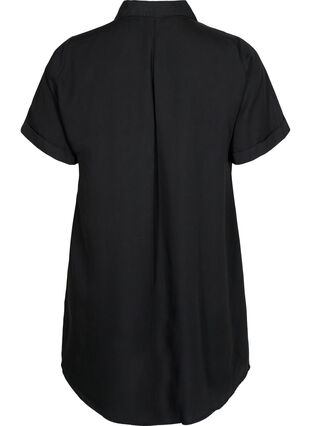 Short-sleeved tunic in lyocell (TENCEL™), Black, Packshot image number 1