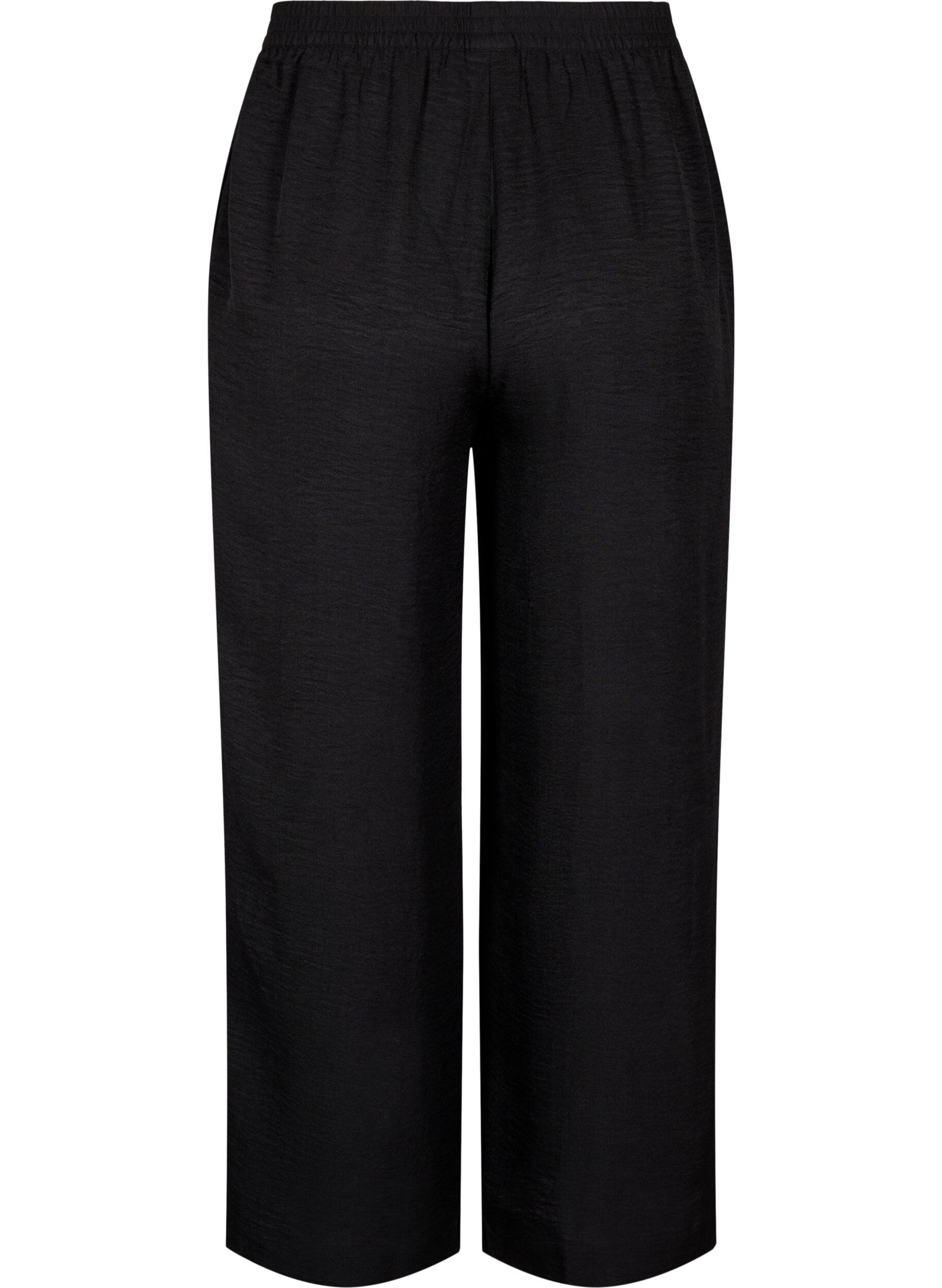 ZizzifashionLoose trousers with elasticated waistband and pockets, Black, Packshot image number 1