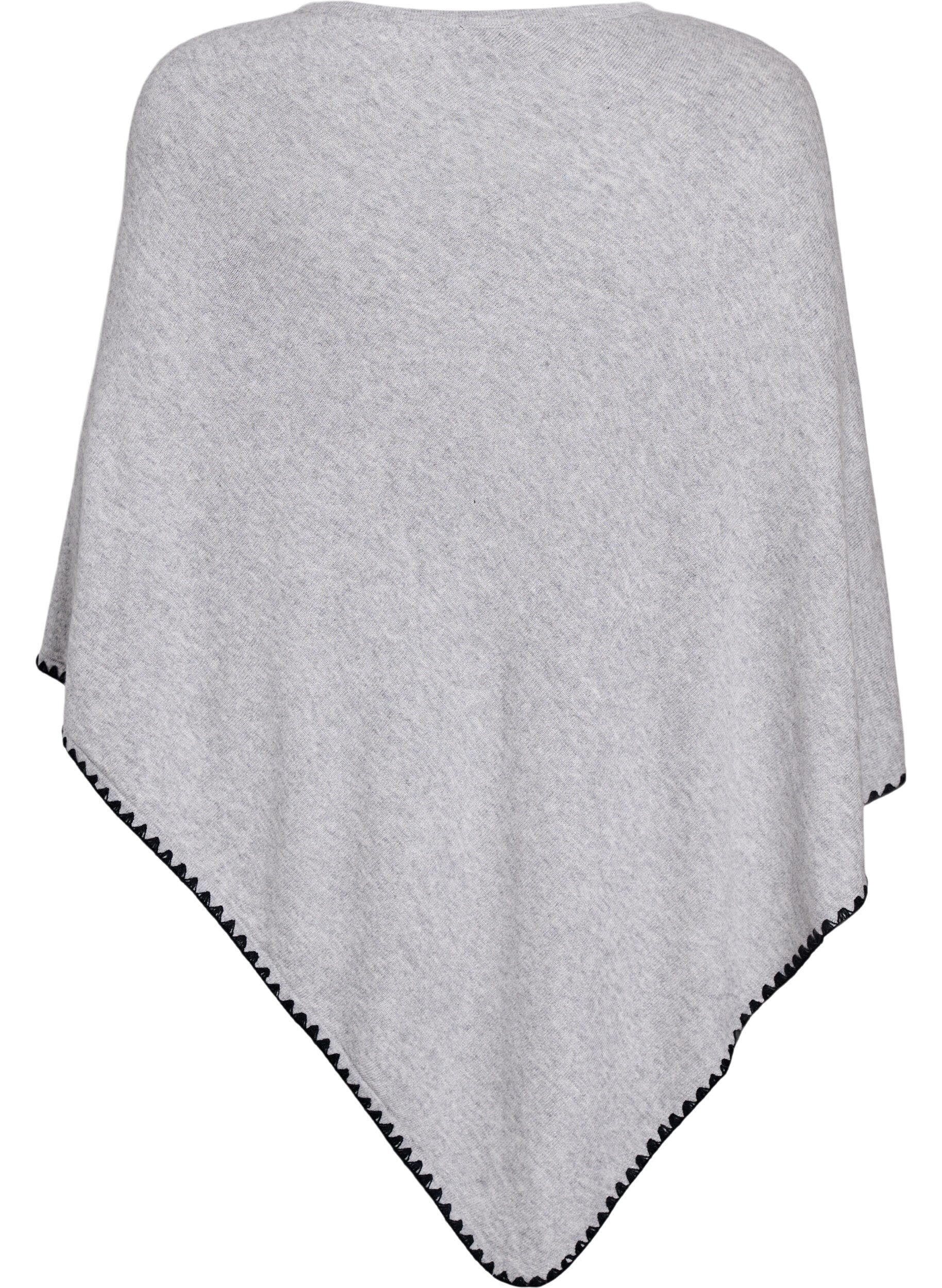 Zizzifashion Fine-knit poncho, Grey, Packshot image number 1