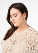 Crochet blouse with short sleeves, Beige, Model image number 3