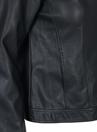 Faux leather jacket with pockets, Black, Packshot image number 3