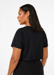 Cotton T-shirt with rhinestones, Black, Model image number 1