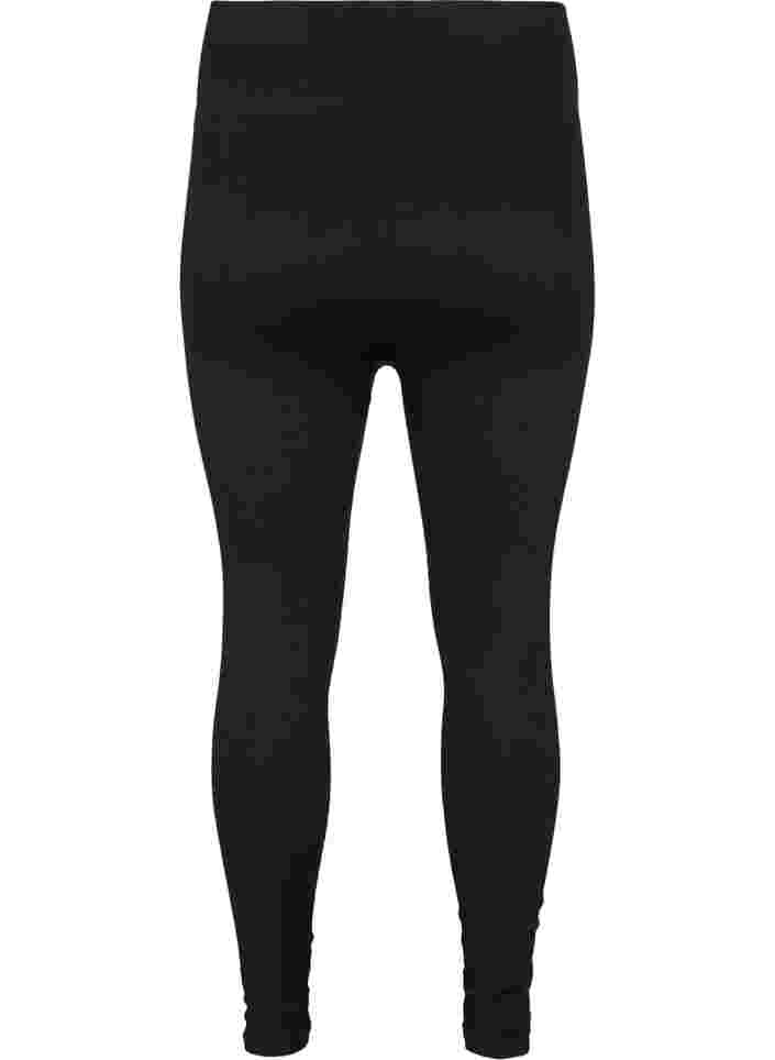 Workout leggings with ribbed structure, Black, Packshot image number 1