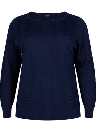 Textured knit top, Navy Blazer, Packshot image number 0