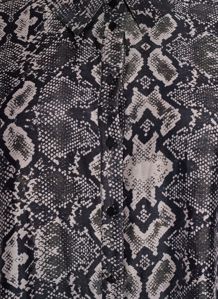 Long shirt with snake print, Dark Grey, Packshot image number 2
