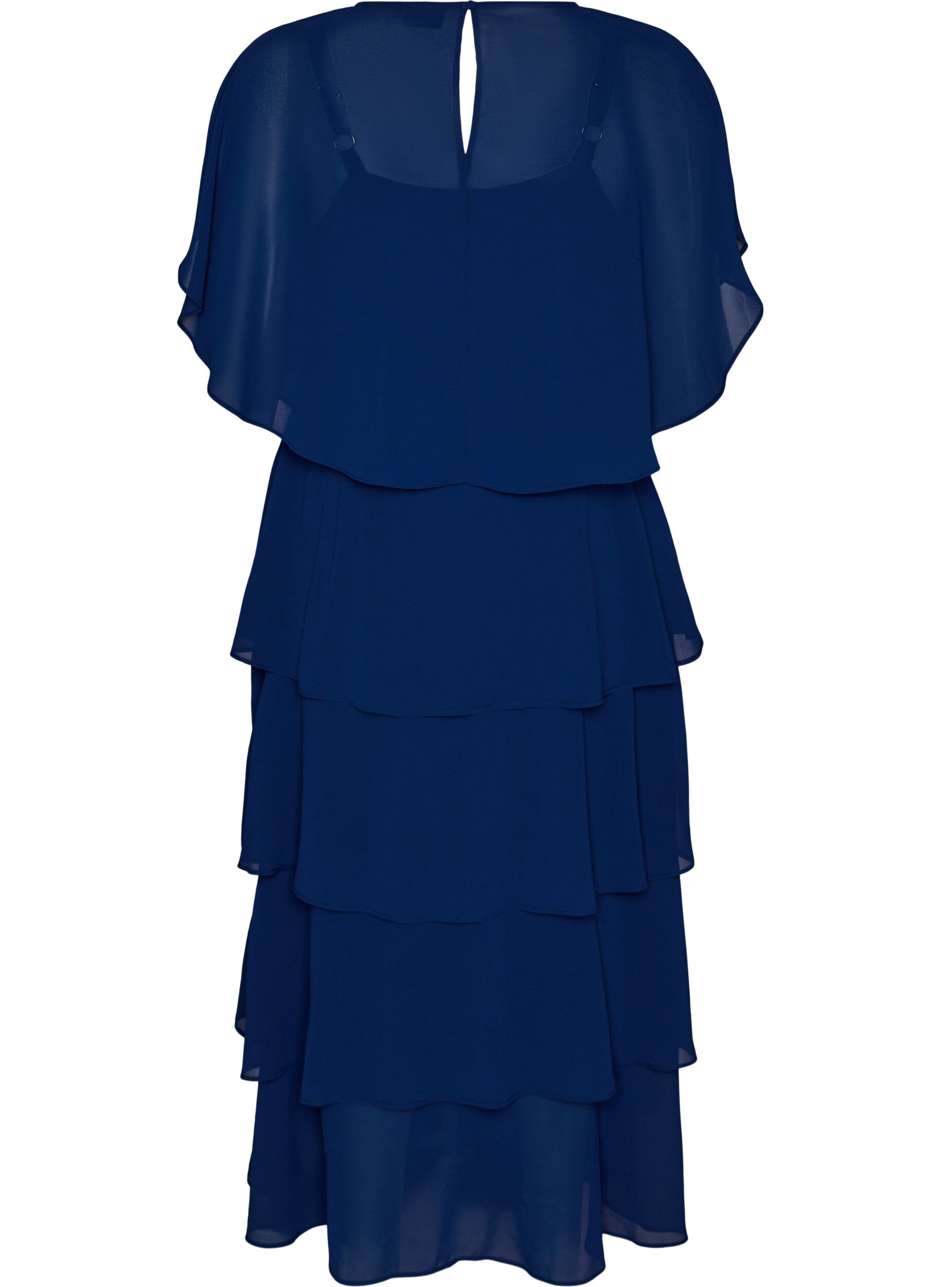 ZizzifashionMaxi dress with ruffle layers and detachable cape, Blue, Packshot image number 1