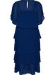 Maxi dress with ruffle layers and detachable cape, Blue, Packshot image number 1