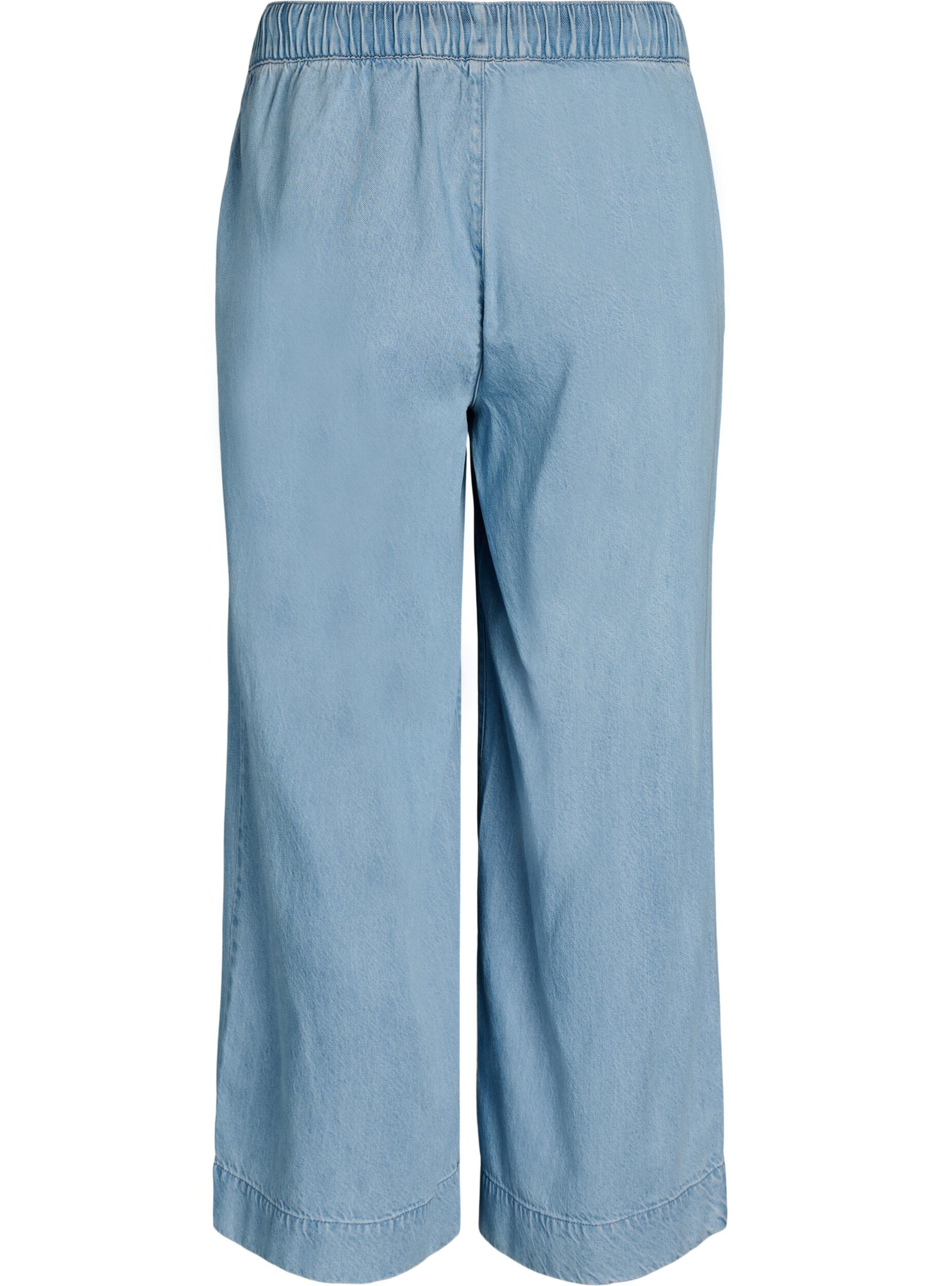 Zizzifashion Wide-leg denim joggers with a high waist, Light Blue, Packshot image number 1