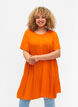Short-sleeved viscose dress with A-line cut, Exuberance, Model image number 0