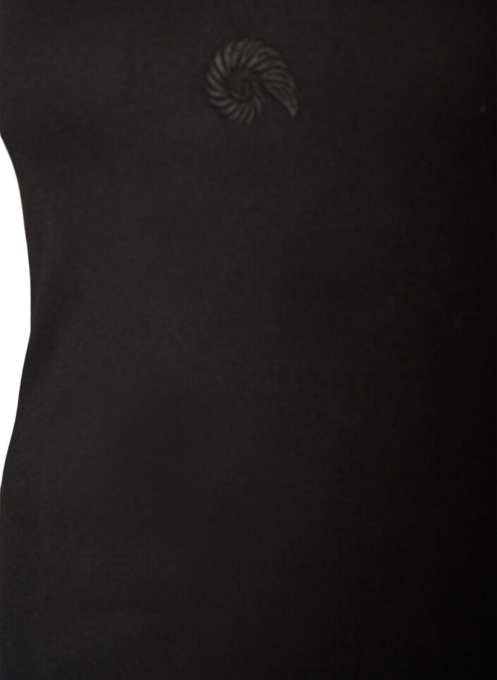 Fitted top with motif, Black, Packshot image number 2