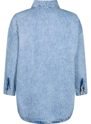 Loose-fitting denim jacket with buttons, Light blue denim, Packshot image number 1