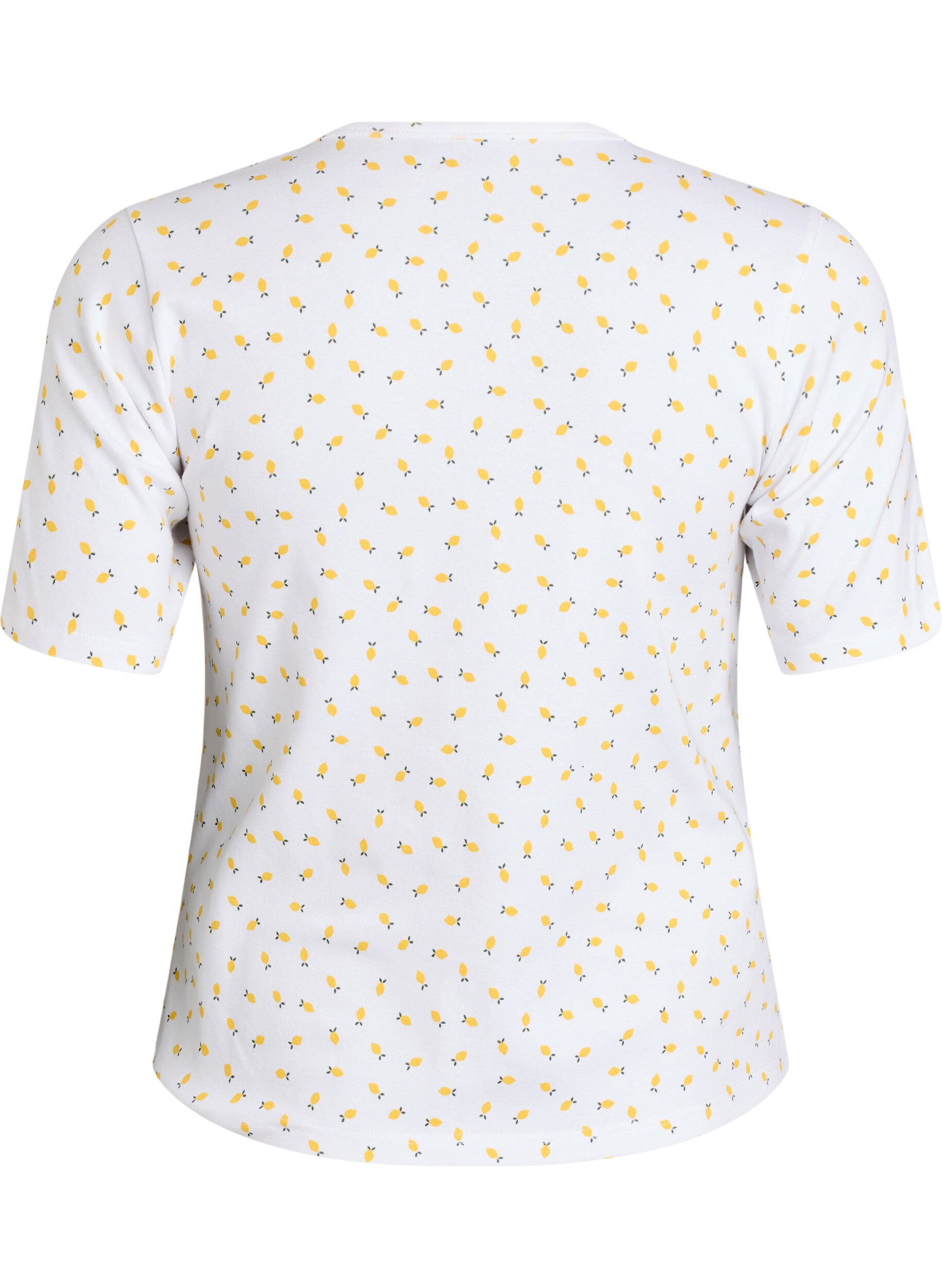 Zizzifashion Cotton T-shirt with all-over print, White, Packshot image number 1