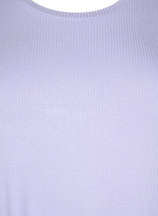 T-shirt in viscose with rib structure, Lavender, Packshot image number 2