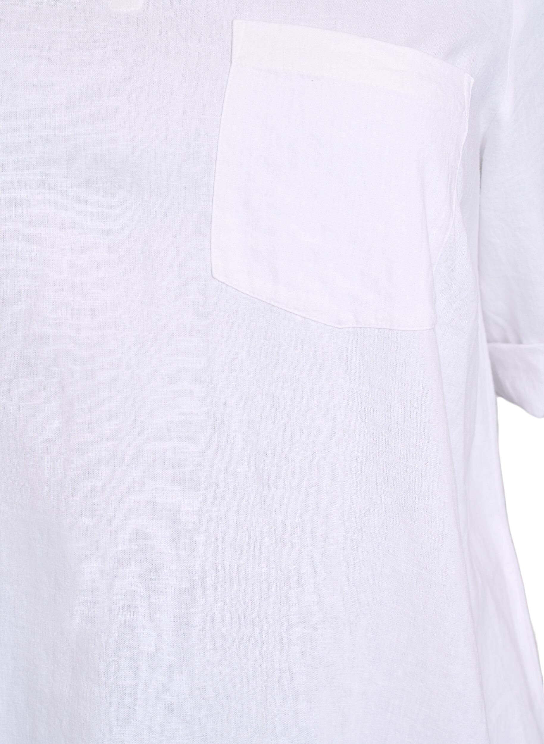 ZizzifashionLinen and viscose tunic with A-shape, White, Packshot image number 2