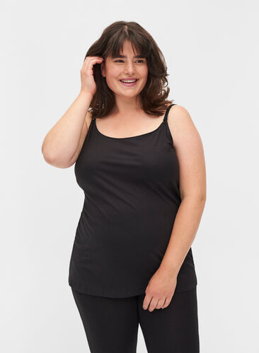 Maternity top with breastfeeding function, Black, Model image number 0
