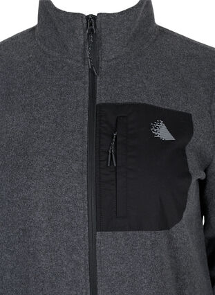Sports jacket with high neck collar and pockets, Dark Grey Melange, Packshot image number 2