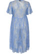 Sheer lace midi dress with short sleeves, Purple, Packshot image number 1