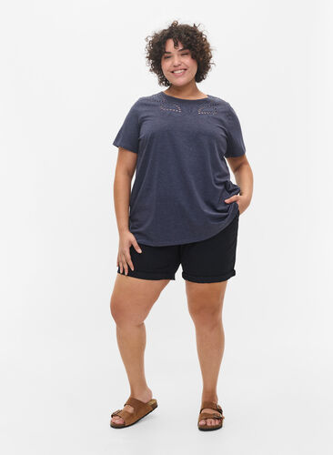 Cotton shorts with pockets, Black, Model image number 0