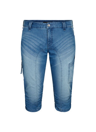 Slim fit capri jeans with pockets - Light Blue - Sz. 42-60