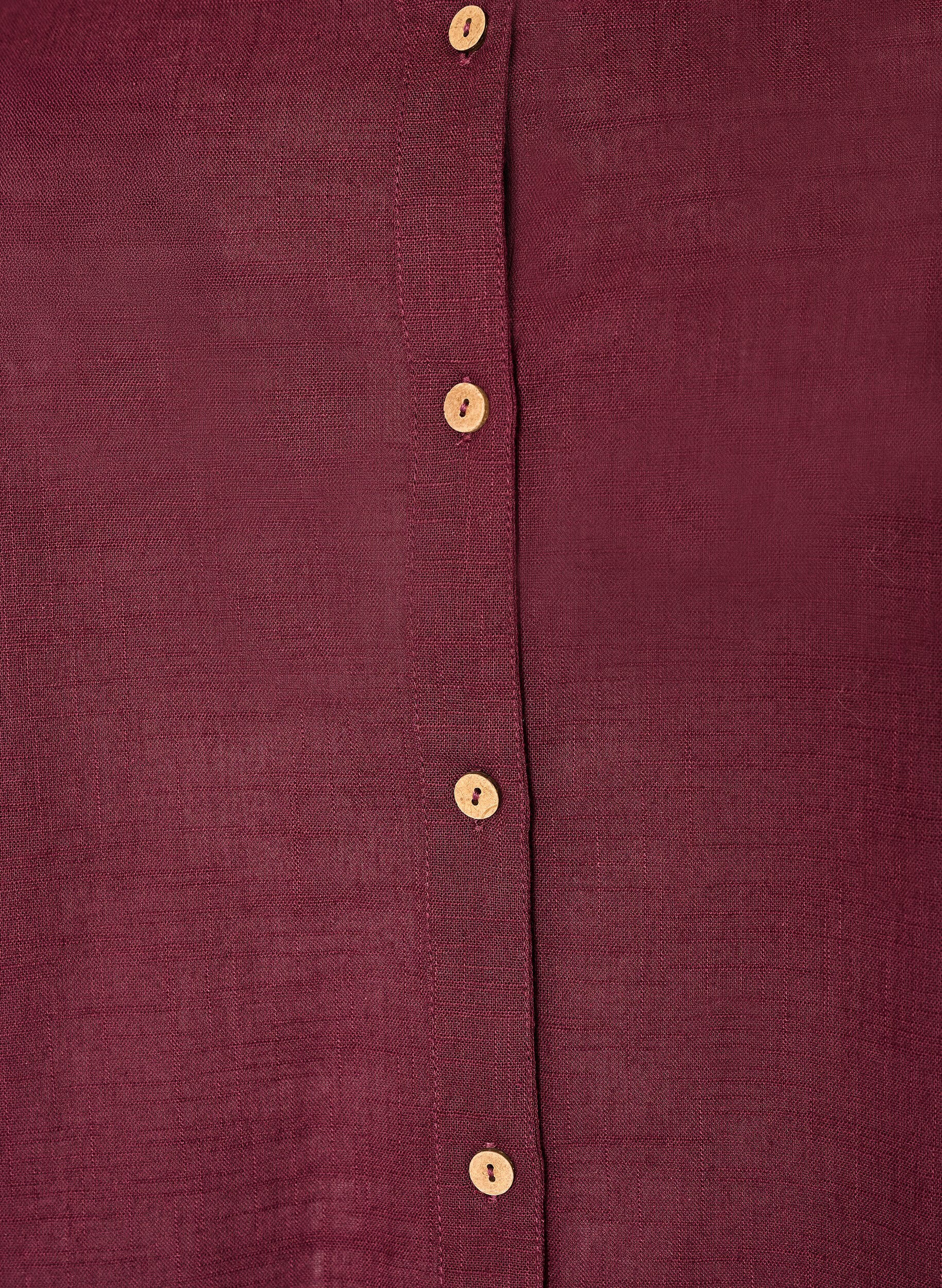 ZizzifashionCotton shirt blouse with a v-neck, Red, Packshot image number 2