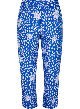 High-waisted viscose trousers, Nautical Bl.Wh.AOP, Packshot image number 1