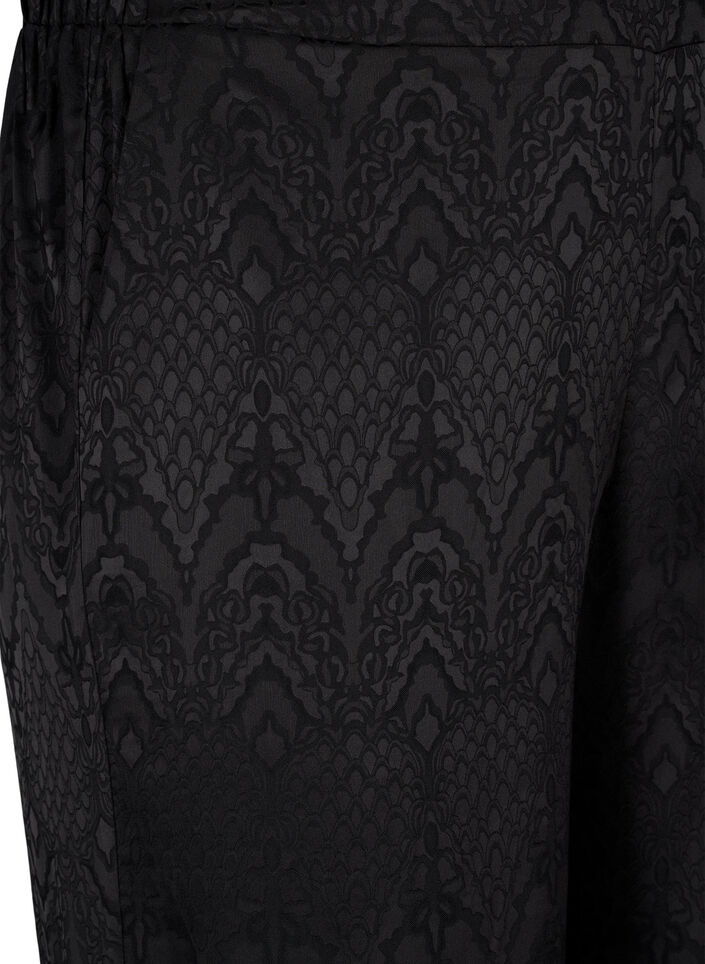 Trousers with textured pattern, Black, Packshot image number 2