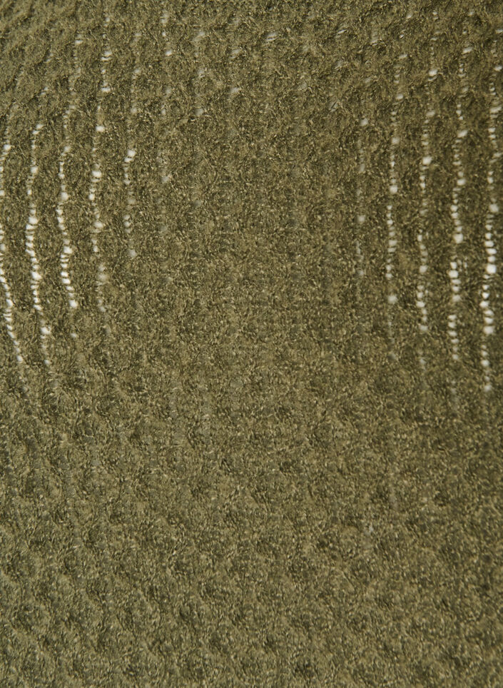 Knitted blouse with a textured openwork pattern, Green, Packshot image number 2