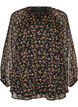 Floral print A-line tunic, Black, Packshot image number 0