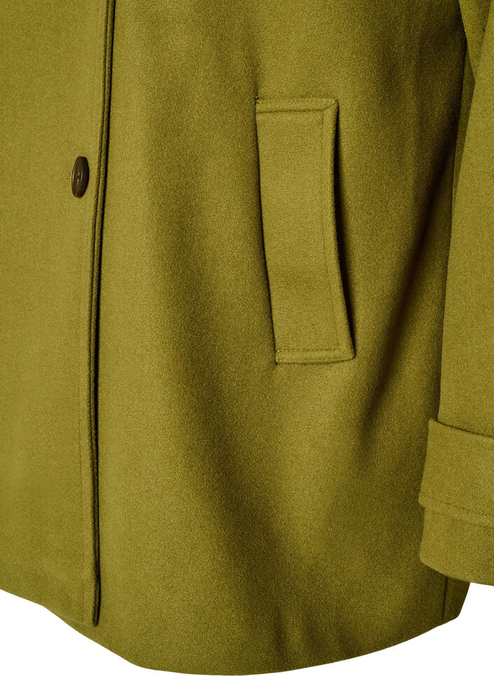 Short coat with double-breasted button closure, Green, Packshot image number 3