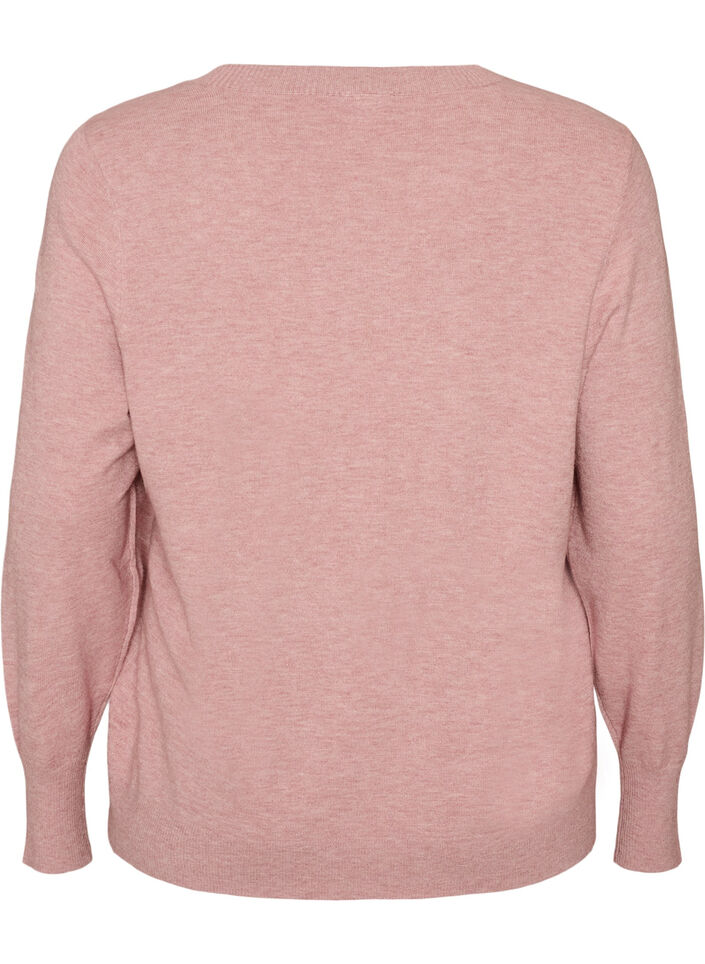 Knitted blouse with a round neck, Rose, Packshot image number 1