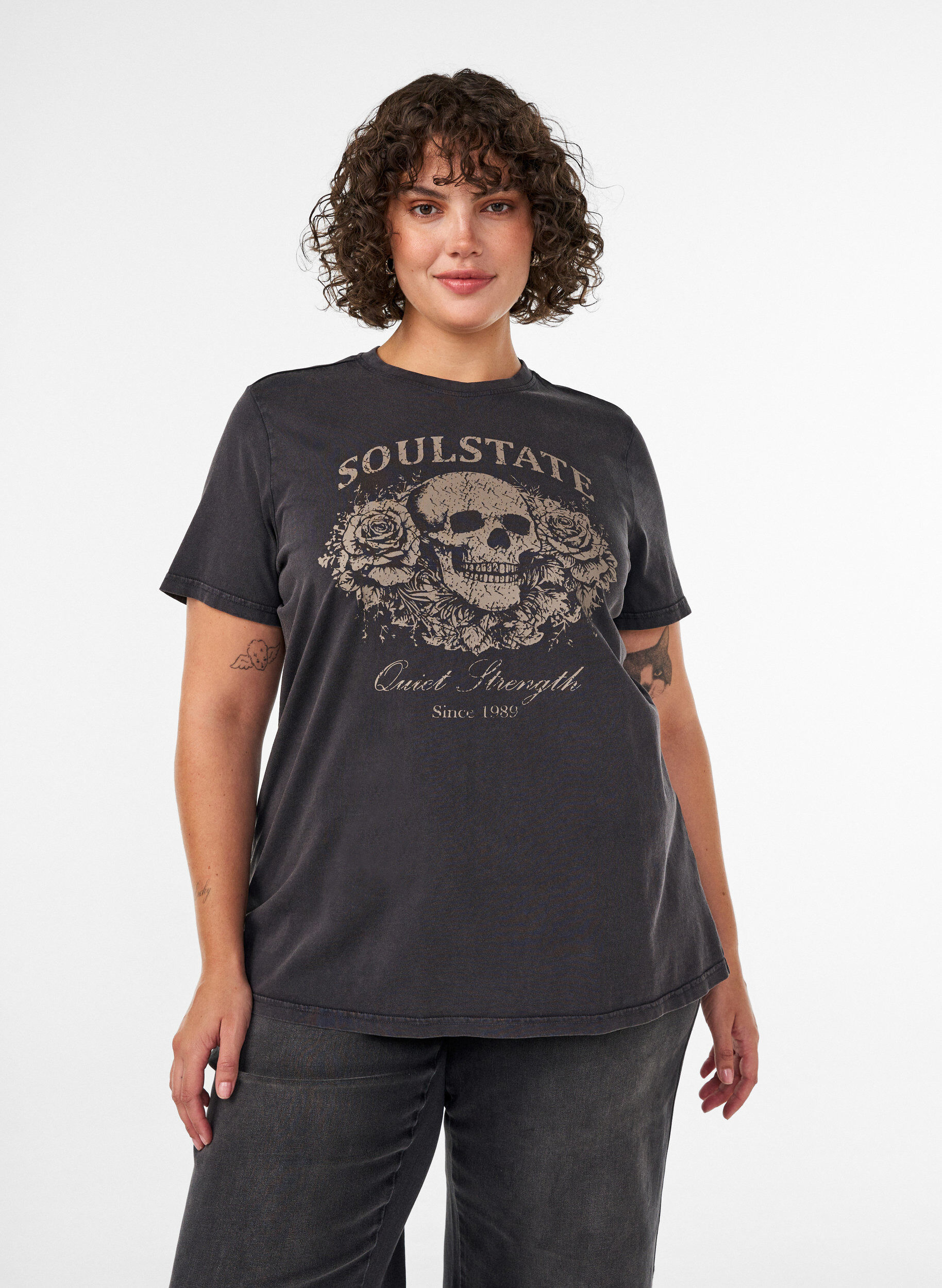 ZizzifashionOrganic cotton graphic T-shirt, Beige, Model image number 0