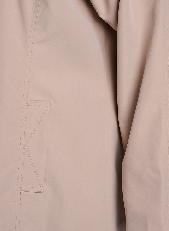 Spring jacket with faux suede collar and concealed button fastening, Beige, Packshot image number 3