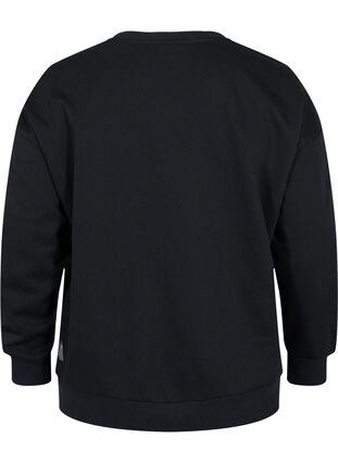 Sweatshirt with a sporty print, Black, Packshot image number 1