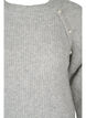 Melange knit sweater with pearl buttons, Light Grey Melange, Packshot image number 2