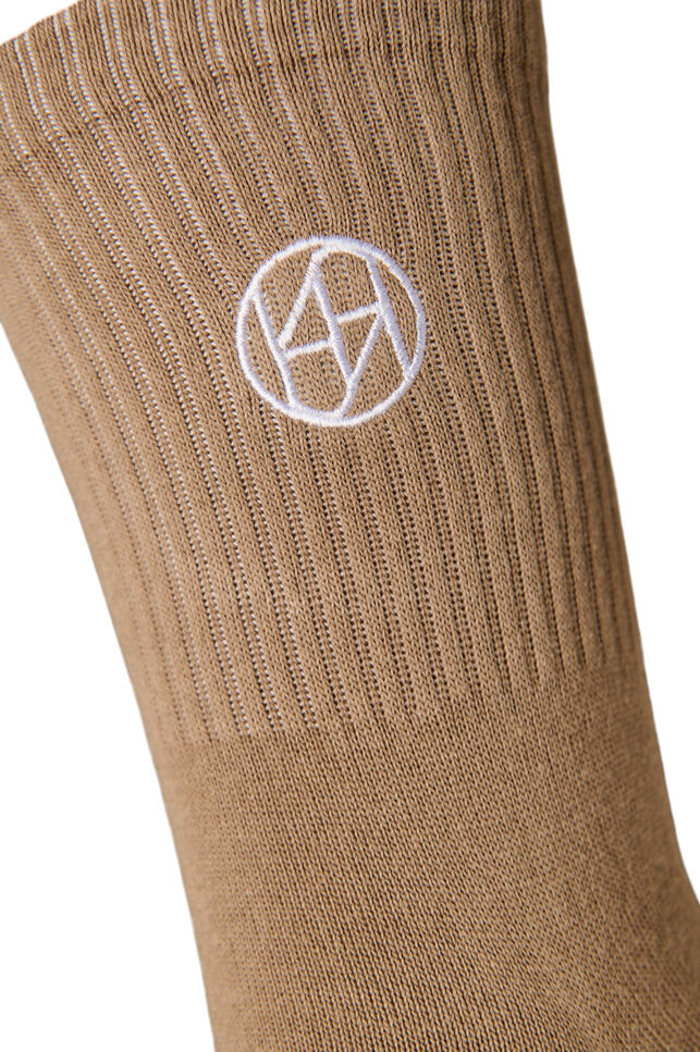 3-pack of sports socks with logo, Brown, Packshot image number 2