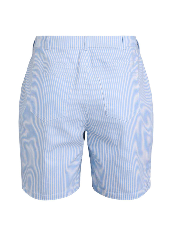 Striped Bermuda shorts with high waist, Light Blue, Packshot image number 1
